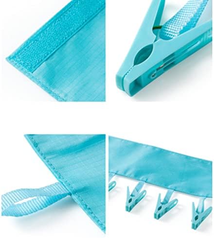Zerodeko CLIP DE CLIP DE CLIP DE ZERODEKO Rack de toalha de banheiro com 6 clipes de roupas de roupa de roupas de roupa e meias de secagem para meias de tampa azul