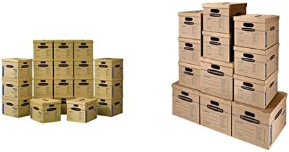 Bankers Box 8817202 Smoothmove Classic Moving Boxes, médio, 18 x 15 x 14 polegadas, 20 pacote e smoothmove caixas de