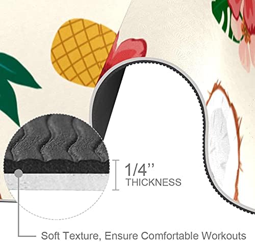 Flores tropicais de tapete de ioga e abacaxi eco amigável para exercícios de fitness não deslizante para pilates