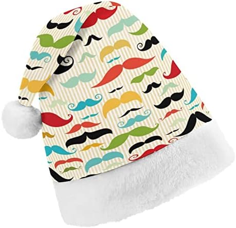 Bigode em estilo de Natal de estilo vintage chapéu de natal travesso e lindos chapéus de Papai Noel com borda de pelúcia e decoração de natal de conforto