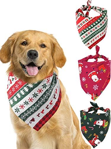 HomeWoot Christmas Dog Bandanas Triangle Bibs Lenço Papato de Papai Noel para gato de cachorro de estimação