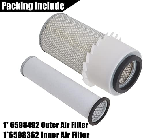 6598492 6598362 Kit de filtro de ar compatível com a escavadeira de carregadeiras Bobcat 741 743 753 763 773 T140 T180 T190 S150 S175, substitui 42222 e 42769