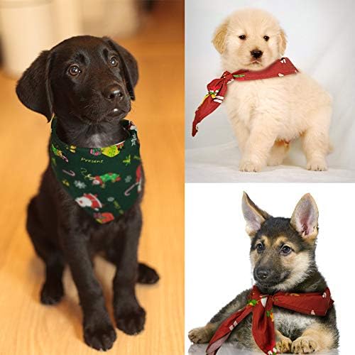 Bandana de cachorro de Natal de Heartybay, Triângulo Bibs Fantas de Natal para cães médios Cats Pets Animais 2 pacote
