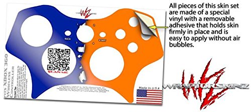 Cores rasgadas azul laranja - Satorskinz Decalque Vinil Skin Compatível com Xbox 360 Wireless Controller