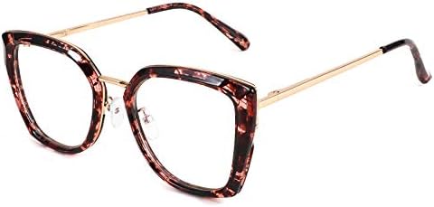 Feisedy Square Metal Metal Anti -Blue Blocking Glasses Men Mulheres Computador Ópulos de Spring Singe B2720