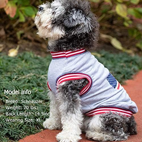 Kyeese, 4 de julho, camisa de cachorro American Soft Dog T-shirt Tanque patriótico Top Toplet colete sem mangas para