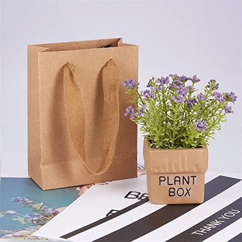 10pcs kraft paper bolsa bolsa de presente com linhas de nylon manusear roupas de festa na moda sacos de compras de presentes