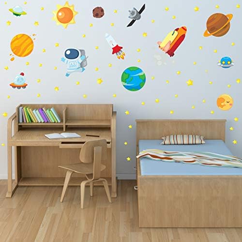 Espaço externo - Astronaut e Planets Decalques de parede 73pcs - quartos e adesivos