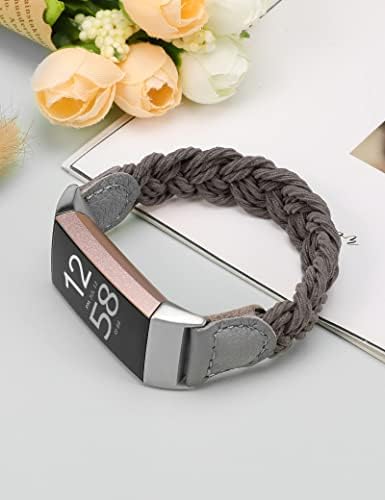 Minyee Compatível com Fitbit Charge 4 / Charge 3 Bandas para mulheres, Solho solo elástico Solo de pulseira de pulseira de