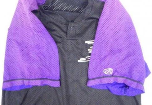 2009-2015 Winston Salem Dash 32 Game usou Black Purple Jersey DP05983 - Jogo usou camisas MLB