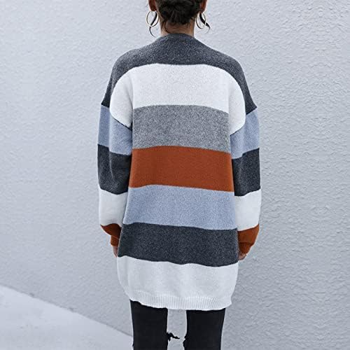 Huankd Fashion Fashion Fashion 2022 Manga malha outono e inverno Cardigã suéter Soldiz de cor de cor sólido Cardigan