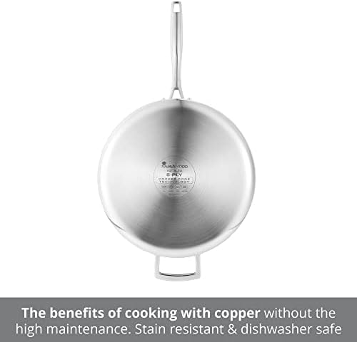 Presidente - Core de cobre 5 Ply 6 litro refogue com tampa de aço inoxidável - aço inoxidável, alumínio, utensílios duráveis