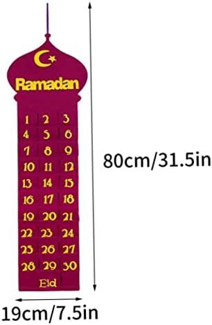 Calendário do calendário de Eid Mubarak Ramadã pendurou calendário numerado calendário de contagem regressiva para a decoração