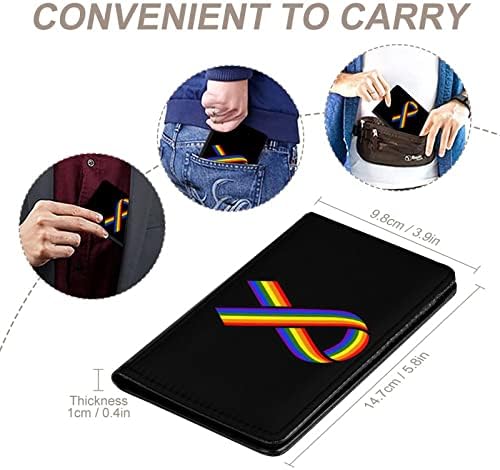 Gay Pride LGBT Consciência Ribbon Pressione Passport tound Casal Case With With Card Slot Pu Leather Travel Documents Protector