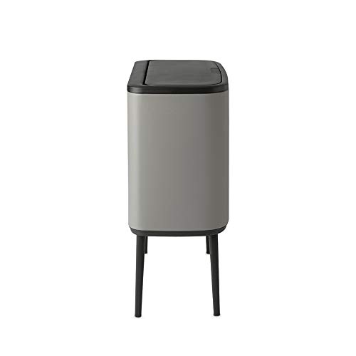 BRABANTIA BO TRASH CAN - 1 x 9,5 gal de lata de lixo/reciclagem de lixo, compartimento removível