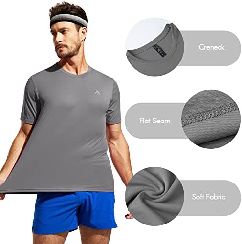 Haimont Men's Workout Camisetas de manga curta, umidade de pó de performance atlético Camas de poliéster Top Tee Top