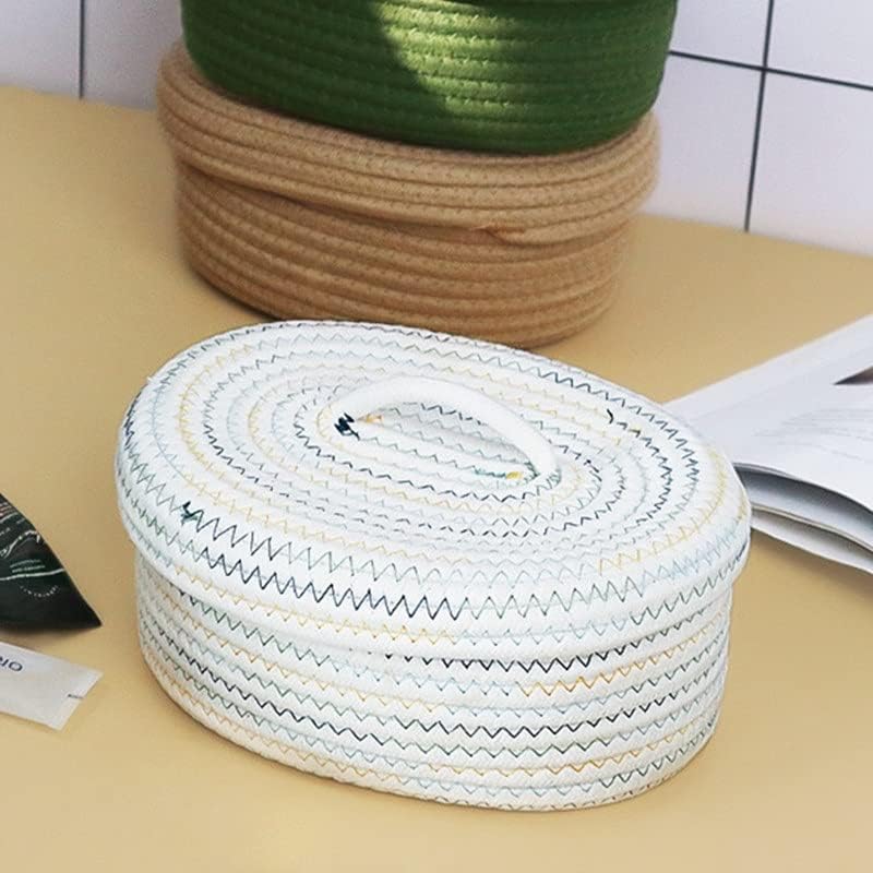 Caixa de armazenamento Chysp, corda de algodão de algodão, decoração de casa de cesta com capa de lancho