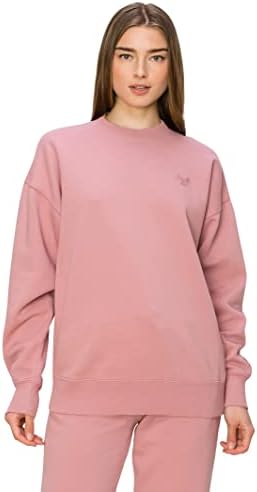 CALI1850 Moletom feminino de lã de nuvem premium - Pullover de manga comprida Top casual e aconchegante