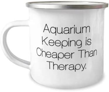 Aquário engraçado para manter presentes, a manutenção do aquário é mais barata que a terapia, o aquário que mantém a caneca