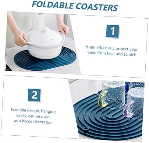 Doitool 1pc Drenando bloco de silicone tapetes de mesa de mesa protetor de mesa montanha -russa para bebidas Silicone Placemats Coasters