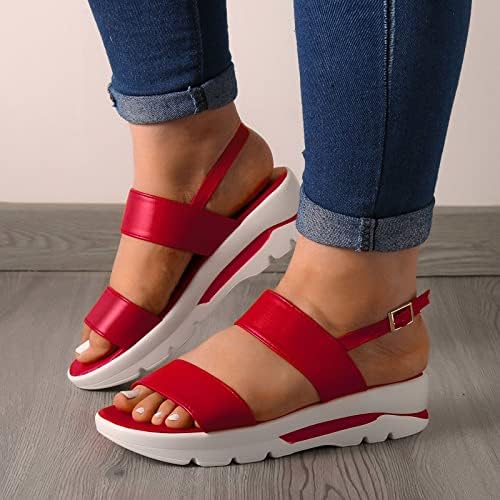 Moda primavera verão feminino sandálias casuais tira de fivela grossa sola de cunha sandálias de moda para mulheres tamanho 8