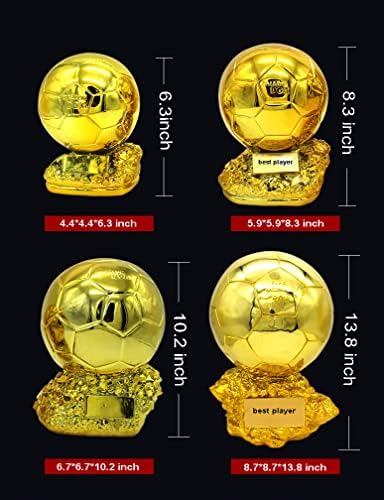 Troféu de futebol meresysid Golden Ball Best Player Award Football Trophy para lembranças, presentes, coleções, placas de nome personalizadas