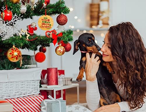 Waahome cão engraçado cachorro enfeites de natal 3 Nós te Woof a você um feliz natal ornamentos 2022, pata ornamentos de estimação