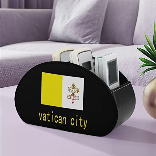 Flag do titular de controle remoto da cidade do Vaticano com 5 compartimentos TV Remote Organizer Box Storage Container para controladores