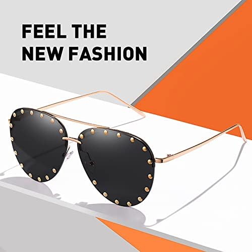 Óculos de sol cravejados para bonecas para mulheres Moda Aviador óculos de sol Aviador Metal Frame UV 400