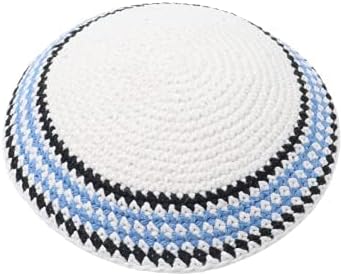 ATERET Judaica - Kipah de malha para homens meninos e filhos, chapéu Yamakah de Israel - Kippot- Tamanho 15.