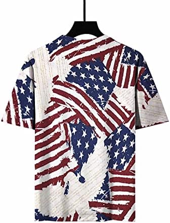 Camise de verão de no outono Meninas de manga curta Crewneck de algodão American Flag Graphic Brunch Top Tshirt para feminino iz