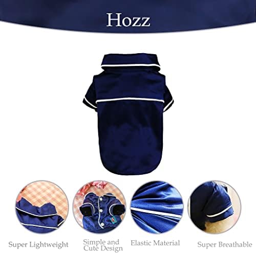 Pijama de cachorro Hozz roupas de cachorro pequenas de cachorro macias camisa de seda para cachorros roupas de cachorros roupas de estimação cães fantasia azul l