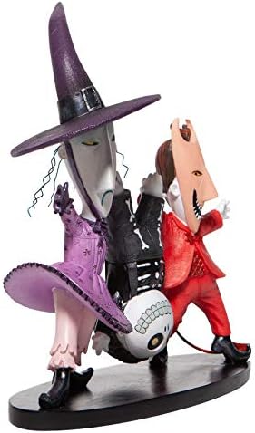 Enesco Disney Showcase Couture de Force The Nightmare antes do choque de bloqueio de Natal e estatueta de barril, 6,3 polegadas,