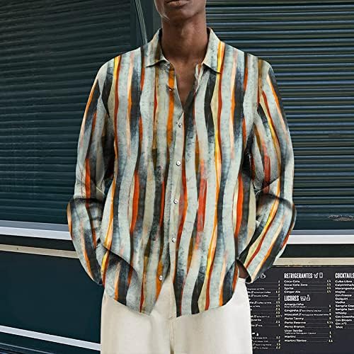 Camisas de manga comprida para homens 2023 Botão de verão da praia para baixo y2k tops casuais moda plus size colarinho blusas