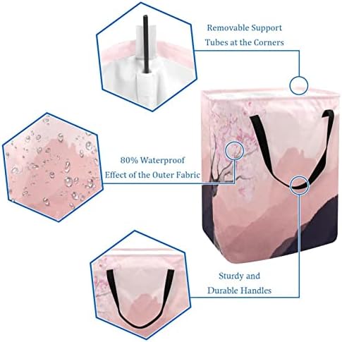 Paisagem Nature Tree Tree Print Lavanderia dobrável cesto de lavanderia, cestas de lavanderia de 60l de lavanderia de roupas de roupas