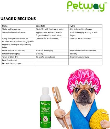 Petway Petcare Shampoo de cachorro sem lágrimas para filhotes e gatinhos com pele sensível, hipoalergênico, ilumina e destaca