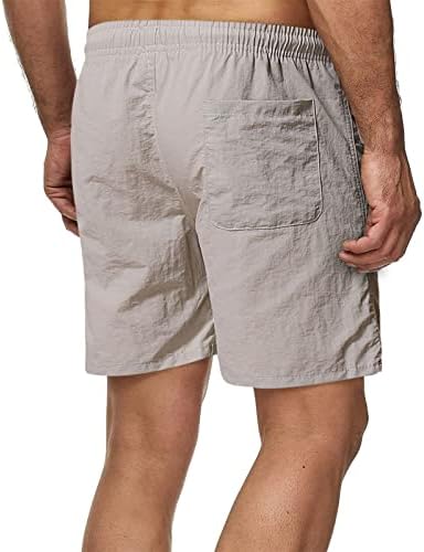 Os shorts de treino masculinos se encaixam em shorts de praia de verão com cintura elástica e bolsos de basquete
