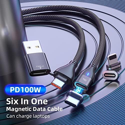Cabo de ondas de caixa compatível com Acer Swift X - Magnetosnap PD AllCharge Cable, Magnet PD 100W Cabo de carregamento USB tipo C Micro USB - Jet Black