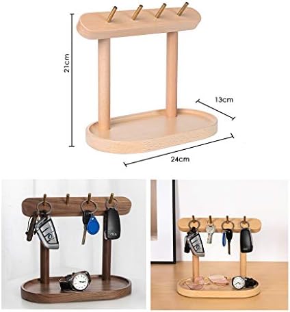 Só de bandeja de chave de madeira yxckg, pequeno prato, jóias modernas de bandeja de captura organizador pendurado, 4 chaveiros,