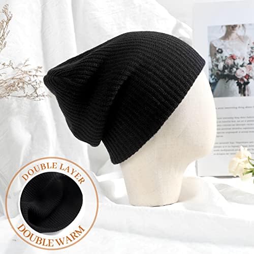 Chapéus de gorro de malha de inverno lvaiz para mulheres gordas finas macias de tampa fino macio