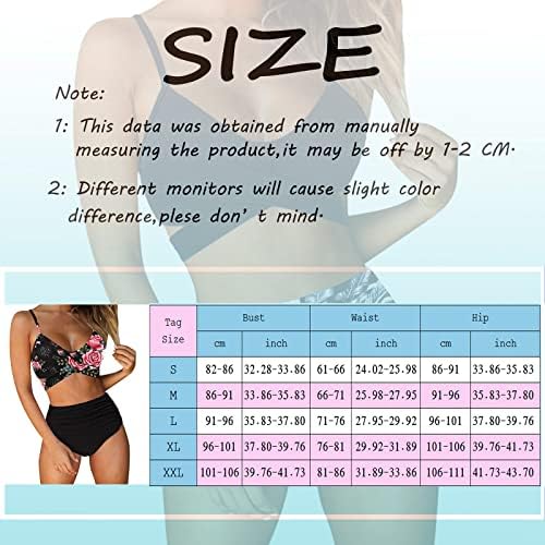 Tankini Bathing Suits for Women High Waister Ruffle Swimwear Dois peças Athletic Swim Top com shorts Biquíni de