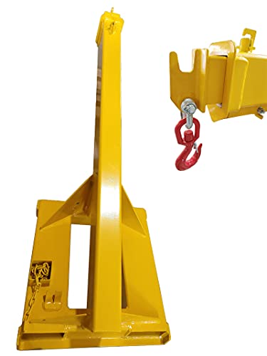 Intbuyying 6600lb/3t Crane móvel de empilhadeira ajustável, levantamento de guindaste com 2 ganchos, 67-110 polegadas de treliça