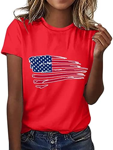 Tampo feminino Tops Independence Day Camisa feminina TR GRAFICA CHAMISTAS PARA MULHERES MULHERES TOPNECK CREWNECK SLAVE NACIONAL