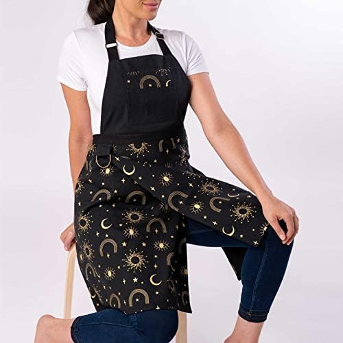 Avental de cerâmica de perna dividida, avental artesanal, avental de cozinha, com bolsos para ferramentas
