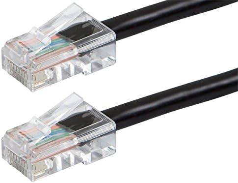 MONOPRICE ZEROBOOTCAT5E Ethernet Patch Cable - Network Internet Cord - RJ45, encalhado, 350MHz, UTP, fio de cobre nua puro, 24AWG, 10 pés, preto