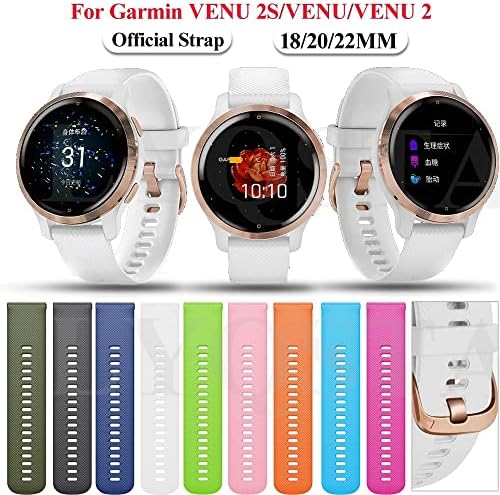 TTUCFA 18 20 22mm Smart Watch tiras oficiais para Garmin Venu 2 Silicone Wrist Belt para Garmin Venu 2s Sq Bracelet WatchBand
