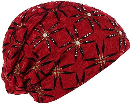 Cap muçulmano de turbante vintage Mulheres florestas lenços de cabeceira folgada de gorro desleixado