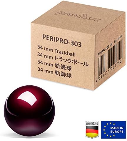 Peripro-303gr trackball peripro-303gr, bola de substituição de 1,34 polegadas para Perimice e M570, vermelho brilhante