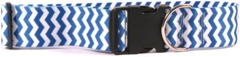 Design de cão amarelo Chevron Blueberry Dog Collar se encaixa no pescoço 10 a 14 , pequeno/2 de largura