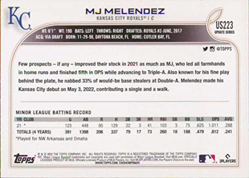 2022 Topps Atualização #US223 MJ Melendez NM-MT RC ROOKIE KANSAS CITY ROYALS Baseball